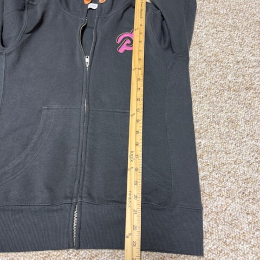 PELOTON ultimate fleece full zip hoodie black charcoal logo tie dye Sz Small - Picture 5 of 11